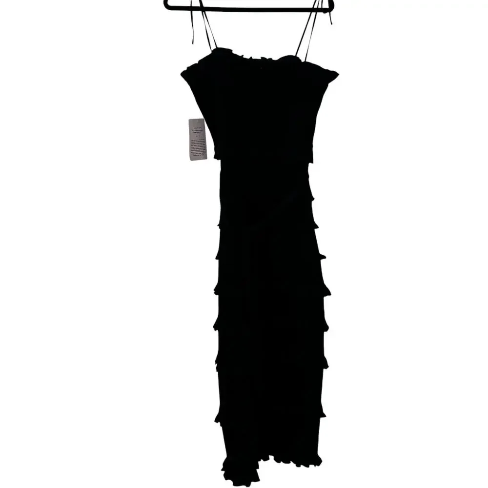 V. Chapman The Lily Midi-Length Dress Sleeveless in Black Size 10 NWT - Picture 8 of 15